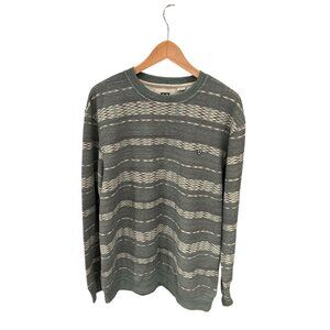 Vissla Mens Green & Beige Striped Sweater X-Large